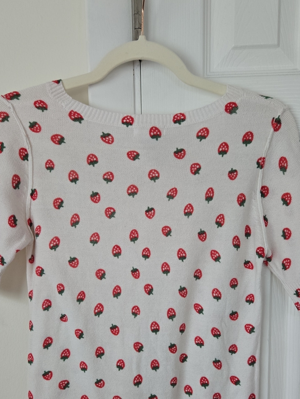 Cooperative Strawberry Print 100% Cotton Lightweight Knit Sweater Top Small - Picture 8 of 11